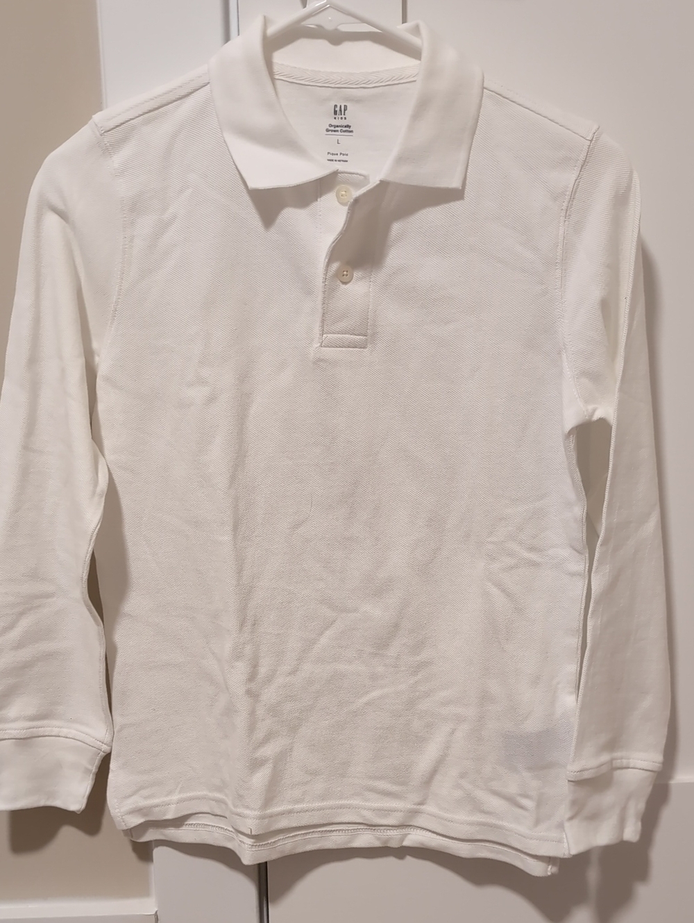GAP Long Sleeve Polo Shirt in White